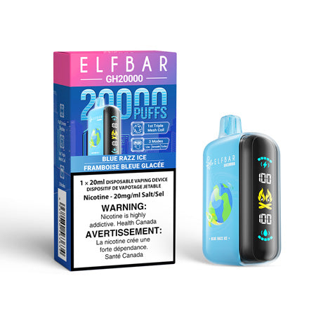 Blue Razz Ice by Elf Bar GH20000 20KToronto GTA Vaughan Ontario Canada Wicks & Wires Vape Shoppe