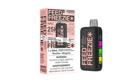 Frosted Peach Nectar Feed Freezie 25k Toronto GTA Vaughan Ontario Canada Wicks & Wires Vape Shoppe