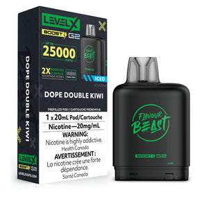 Dope Double Kiwi Iced by Level X Flavour Beast Boost 25K Toronto GTA Vaughan Ontario Canada Wicks & Wires Vape Shoppe