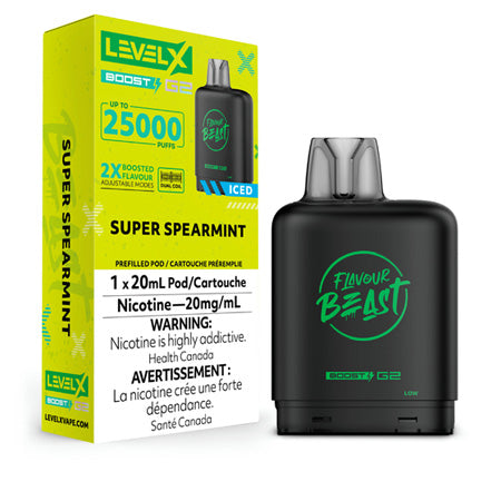 Super Spearmint Iced by Level X Flavour Beast Boost 25K Toronto GTA Vaughan Ontario Canada Wicks & Wires Vape Shoppe