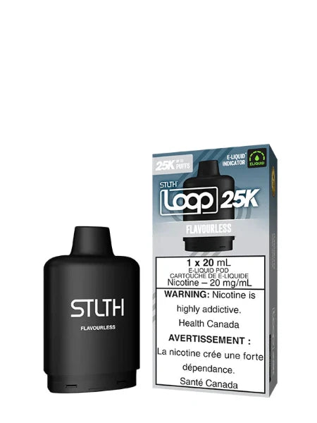 Flavourless LOOP 25K Pod by STLTH Toronto GTA Vaughan Ontario Canada Wicks & Wires Vape Shoppe