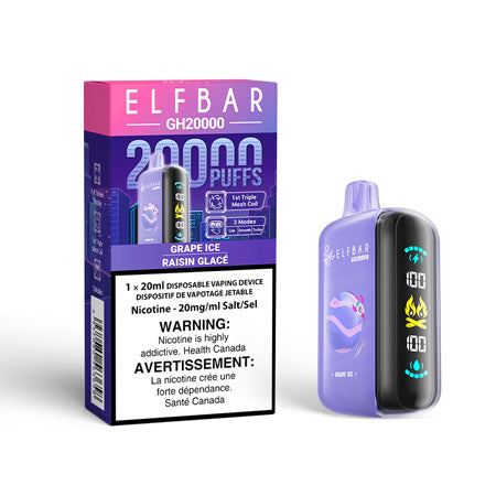 Grape Ice  by Elf Bar GH20000 20KToronto GTA Vaughan Ontario Canada Wicks & Wires Vape Shoppe