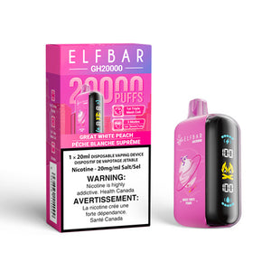 White Peach by Elf Bar GH20000 20KToronto GTA Vaughan Ontario Canada Wicks & Wires Vape Shoppe