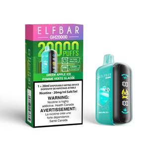 Green Apple Ice by Elf Bar GH20000 20K Toronto GTA Vaughan Ontario Canada Wicks & Wires Vape Shoppe