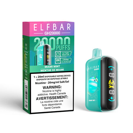 Miami Mint by Elf Bar GH20000 20K Toronto GTA Vaughan Ontario Canada Wicks & Wires Vape Shoppe