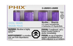 PHIX Pods 4 Pack Cool Grape by MLV Toronto GTA Vaughan Ontario Canada Wicks & Wires Vape Shoppe.