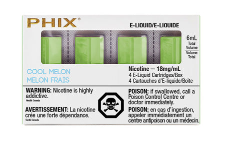 PHIX Pods 4 Pack cool melon by MLV Toronto GTA Vaughan Ontario Canada Wicks & Wires Vape Shoppe.