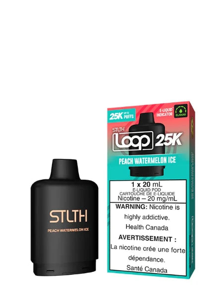 Peach Watermelon Ice LOOP 25K Pod by STLTH Toronto GTA Vaughan Ontario Canada Wicks & Wires Vape Shoppe