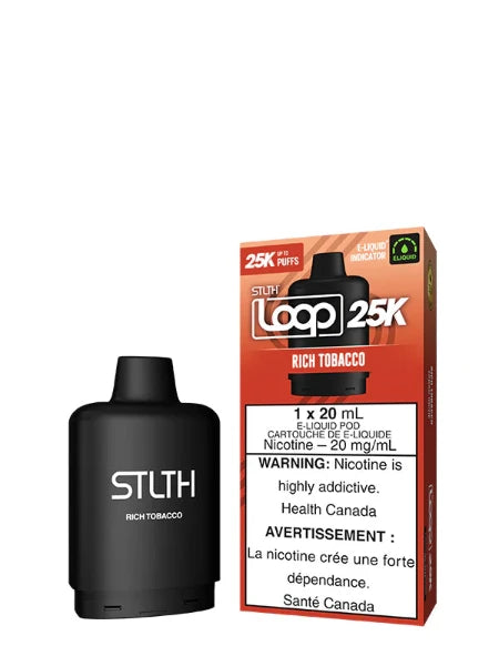 Rich Tobacco LOOP 25K Pod by STLTH Toronto GTA Vaughan Ontario Canada Wicks & Wires Vape Shoppe