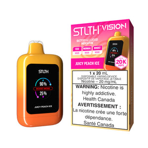 Juicy Peach Ice STLTH Vision 20K Toronto GTA Vaughan Ontario Canada Wicks & Wires Vape Shoppe