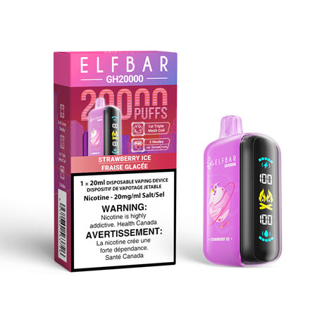 Strawberry Ice by Elf Bar GH20000 20K Toronto GTA Vaughan Ontario Canada Wicks & Wires Vape Shoppe