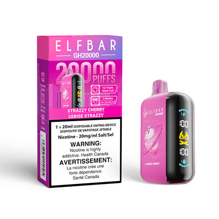 Strazzy Cherry  by Elf Bar GH20000 20K Toronto GTA Vaughan Ontario Canada Wicks & Wires Vape Shoppe