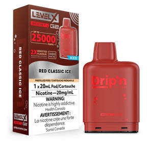 Red Classic LEVEL X Drip'n Boost 25K Toronto GTA Vaughan Ontario Canada Wicks & Wires Vape Shoppe