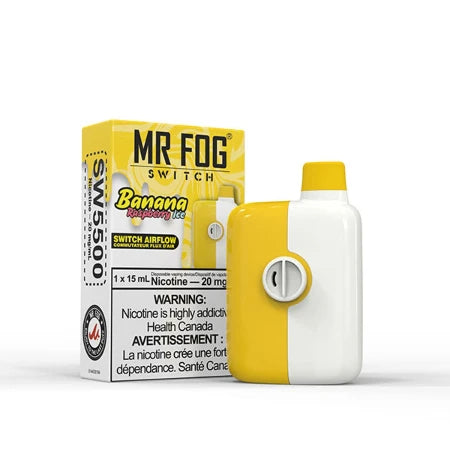 Banana Raspberry Ice Mr Fog Switch Disposable Toronto GTA Vaughan Ontario Canada Wicks & Wires Vape Shoppe