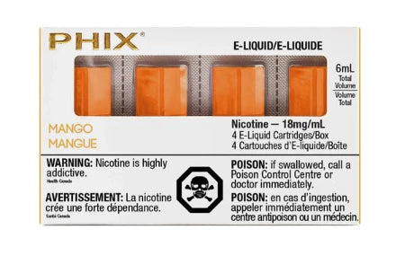 PHIX Pods 4 Pack Mango by MLV Toronto GTA Vaughan Ontario Canada Wicks & Wires Vape Shoppe